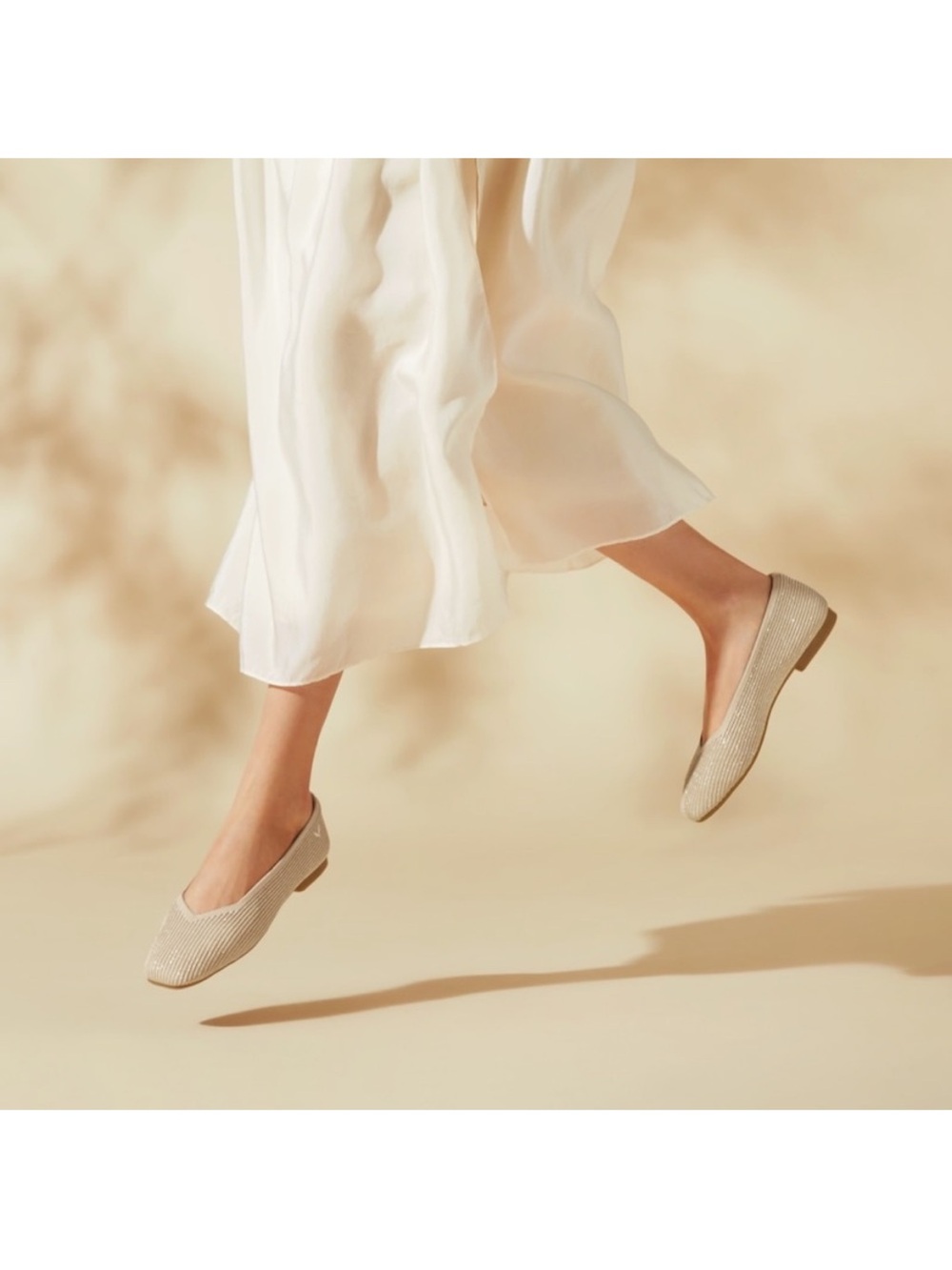 Square-Toe V-Cut Flats Margot